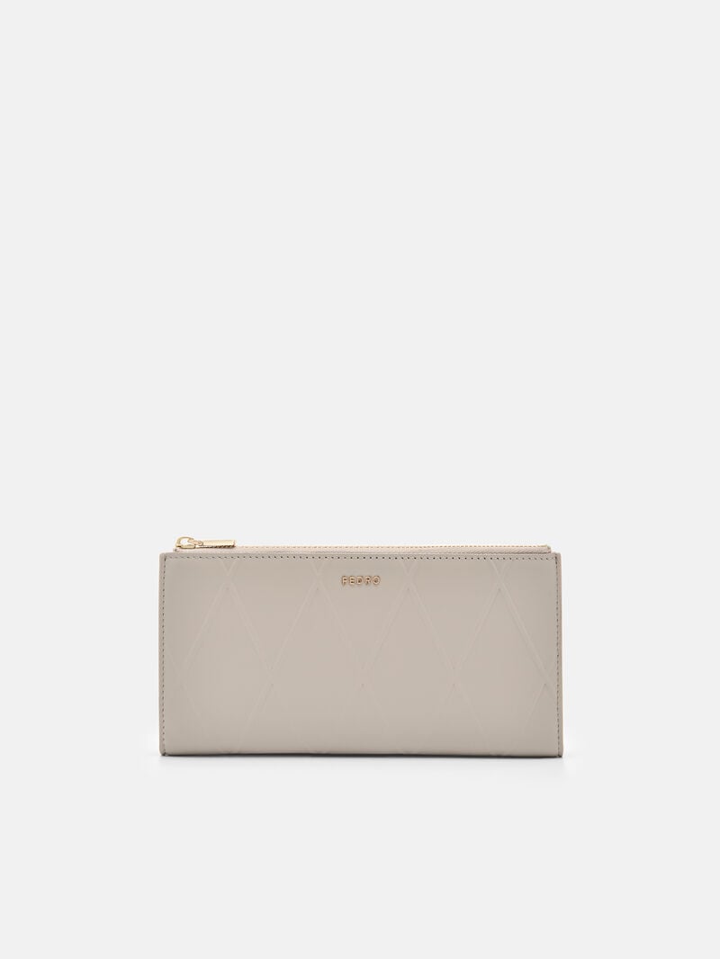 Pedro Leather Bi-Fold Long Women Wallets Taupe | Q9Q-2725