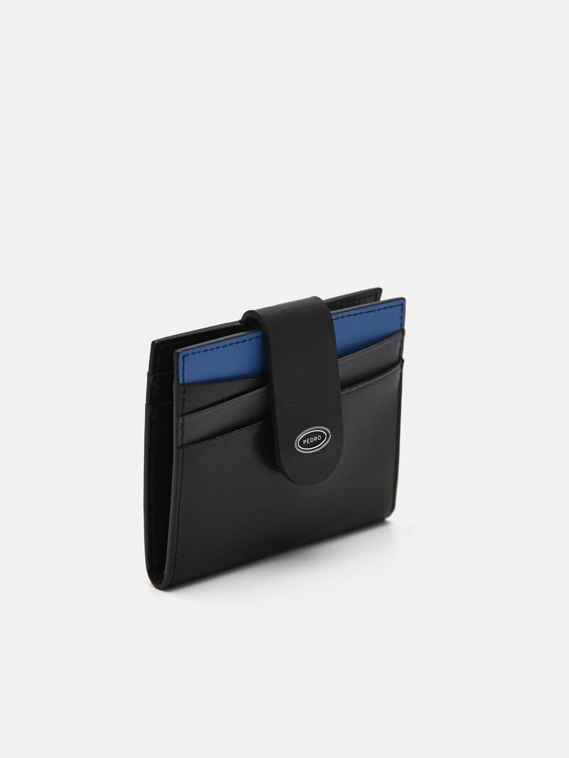 Pedro Leather Bi-Fold Men Card Holders Black | Q9Q-2746