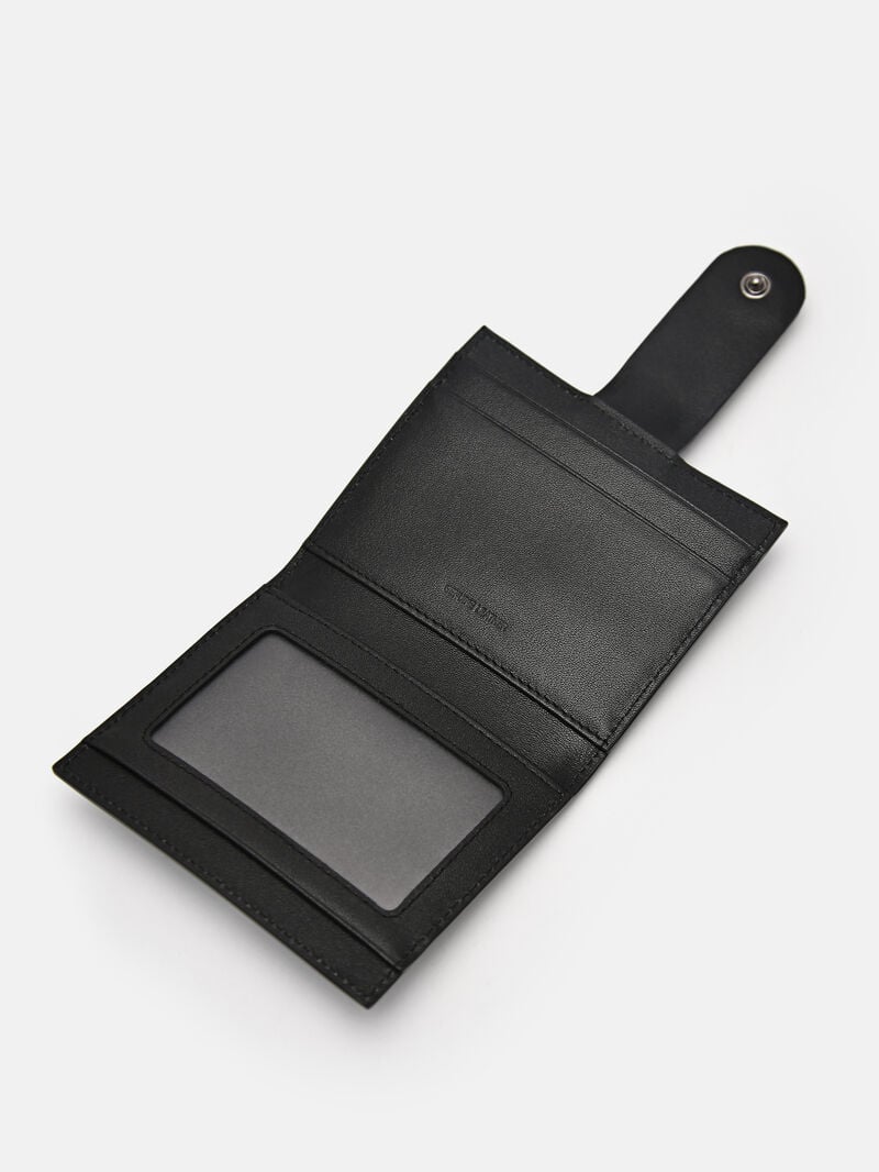 Pedro Leather Bi-Fold Men Card Holders Black | Q9Q-2746