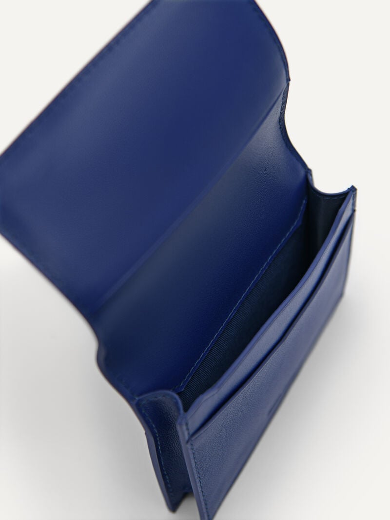 Pedro Leather Bi-Fold Men Card Holders Navy | Q9Q-2747