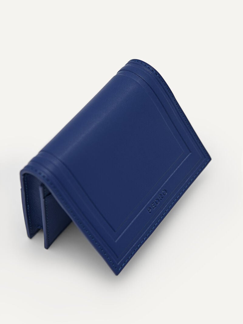 Pedro Leather Bi-Fold Men Card Holders Navy | Q9Q-2747