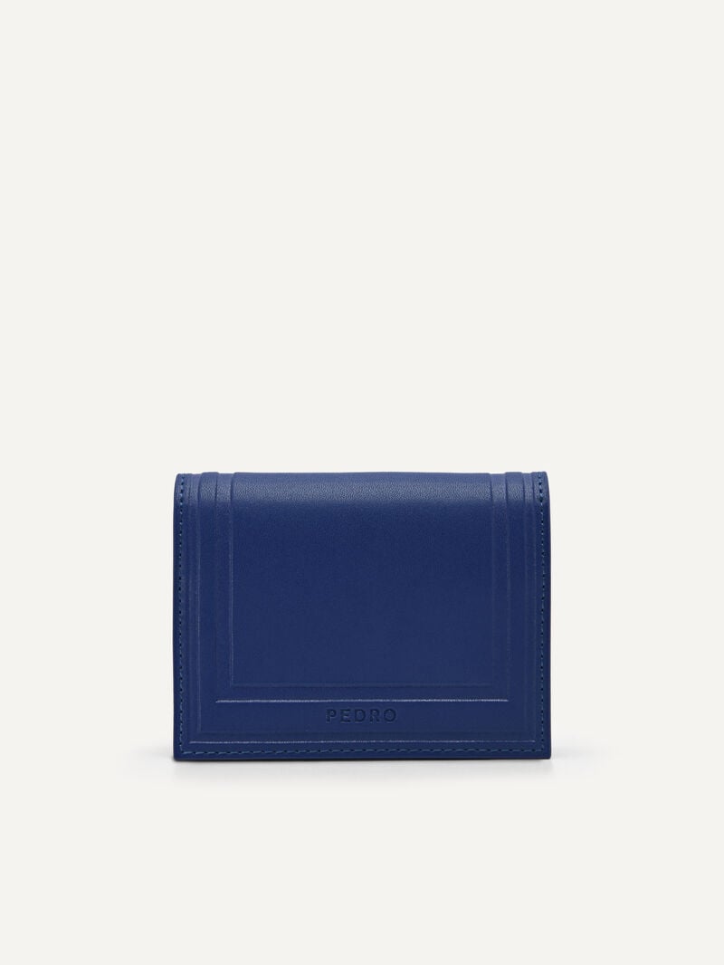 Pedro Leather Bi-Fold Men Card Holders Navy | Q9Q-2747