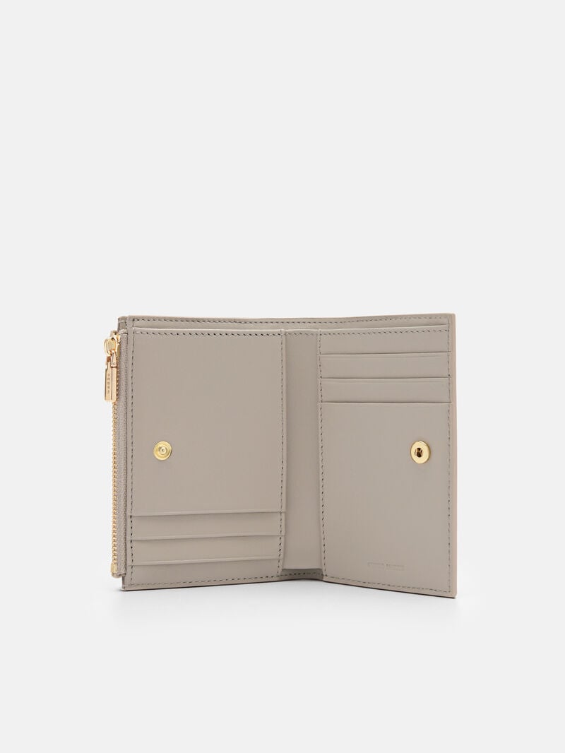 Pedro Leather Bi-Fold Women Wallets Taupe | Q9Q-2740