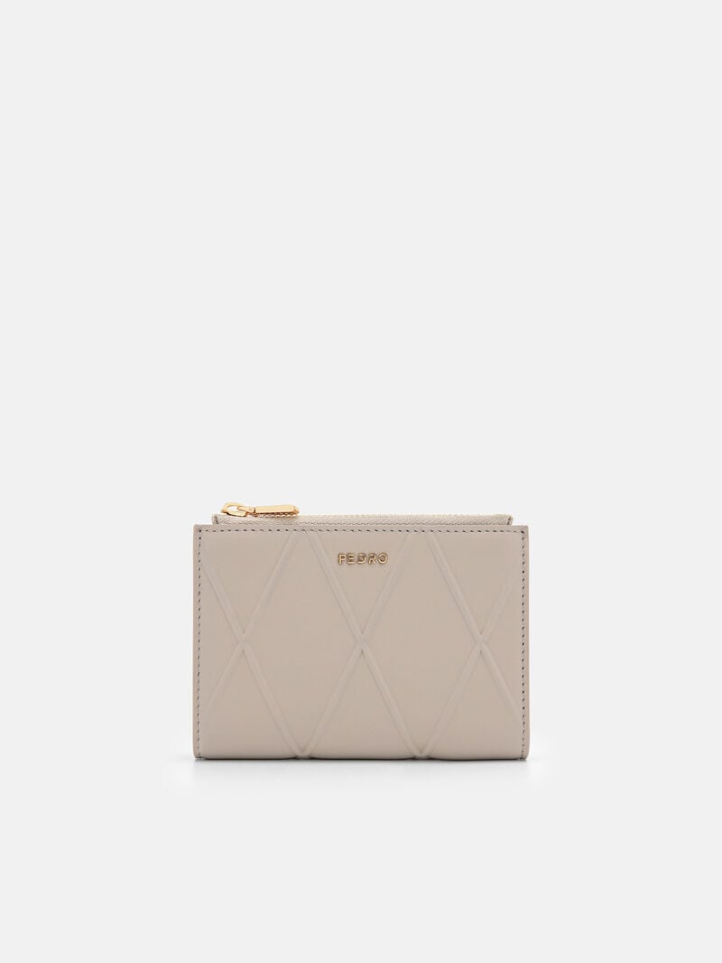 Pedro Leather Bi-Fold Women Wallets Taupe | Q9Q-2740