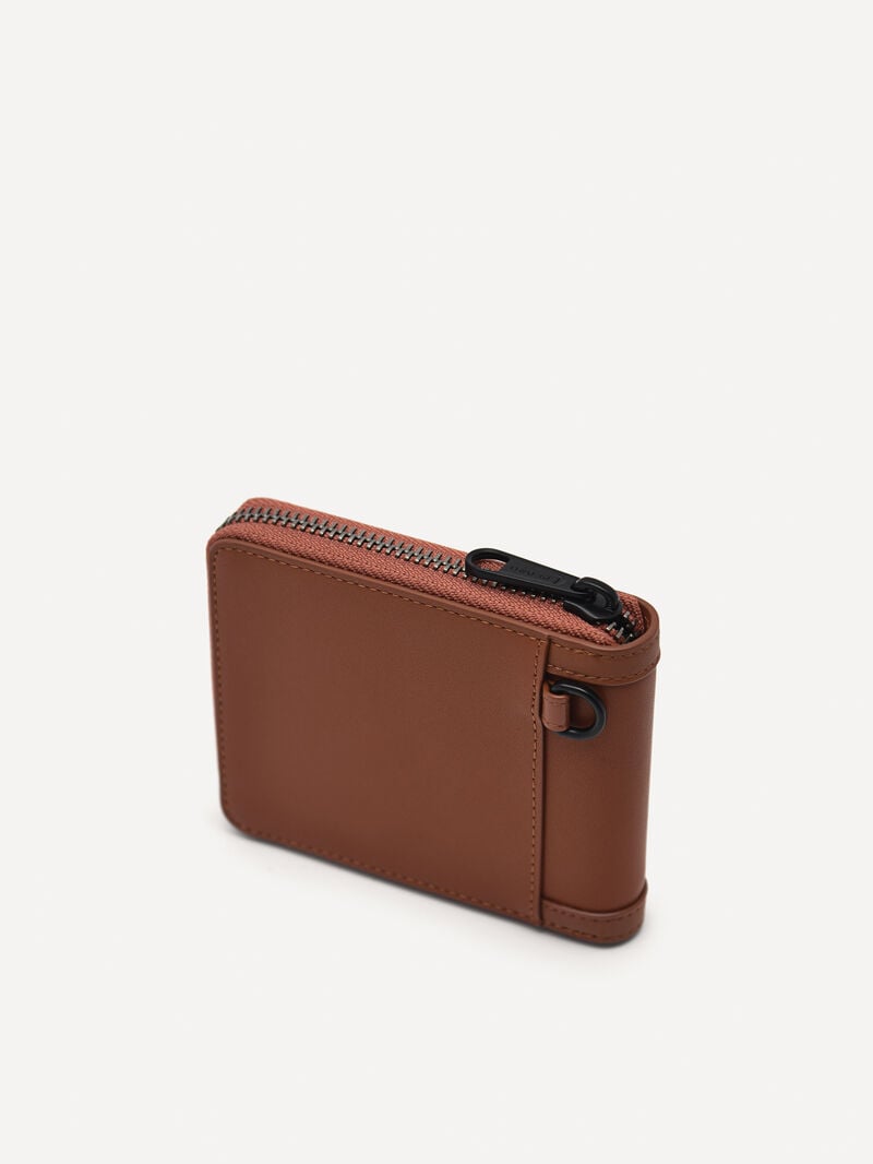 Pedro Leather Bi-Fold Zip-Around with Coin Pouch Men Wallets Cognac | Q9Q-2707