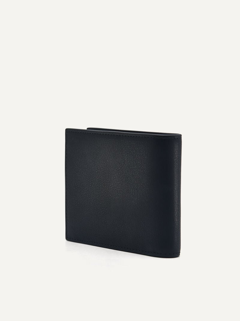 Pedro Leather Bi-Fold with Coin Pouch Men Wallets Black | Q9Q-2722