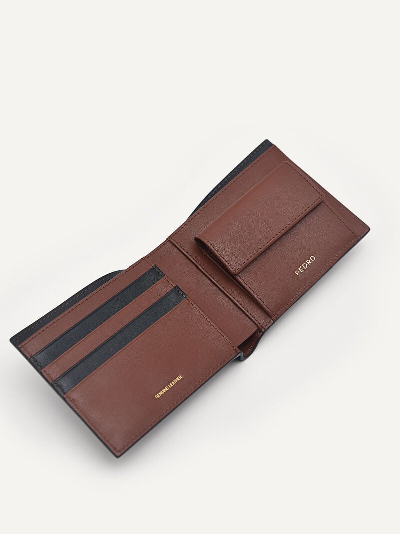 Pedro Leather Bi-Fold with Coin Pouch Men Wallets Black | Q9Q-2722