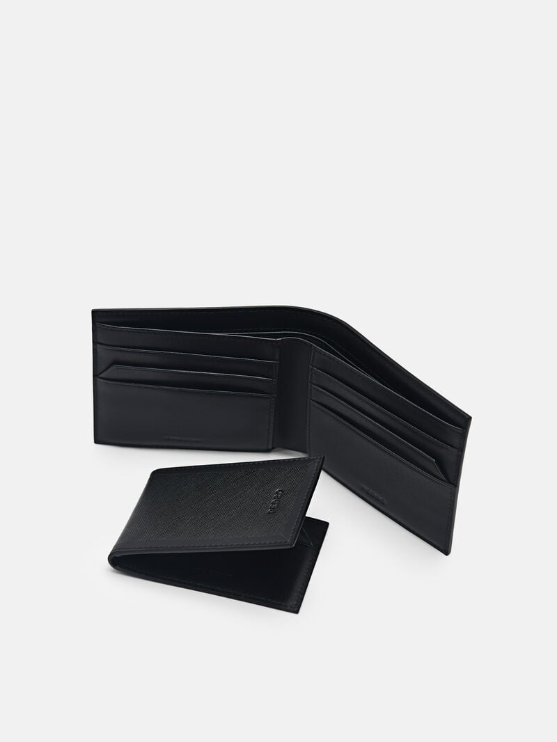Pedro Leather Bi-Fold with Insert Men Wallets Black | Q9Q-2718