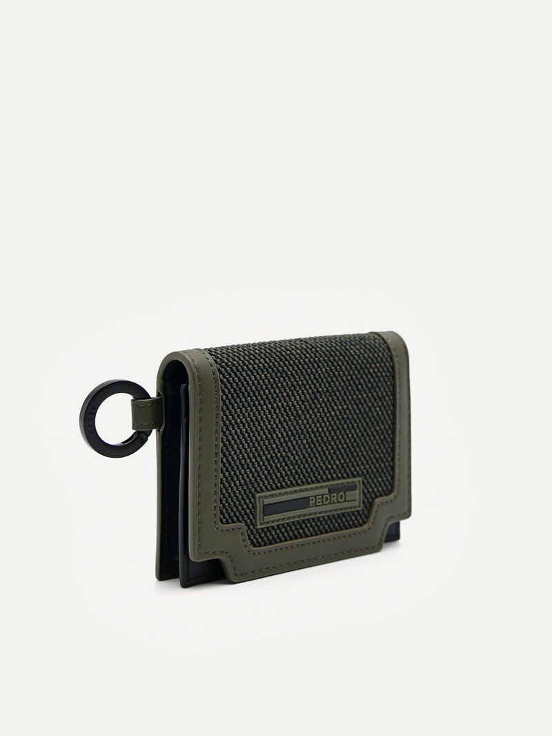 Pedro Leather Bi-Fold with Key Ring Men Card Holders Military Green | Q9Q-2711