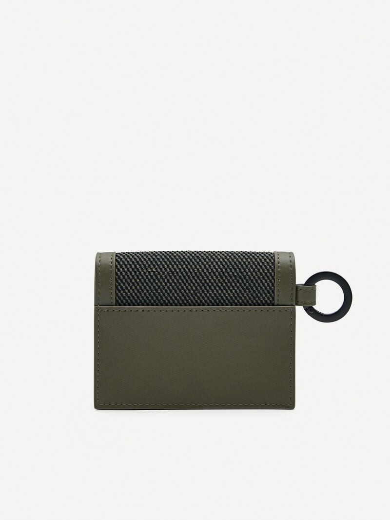 Pedro Leather Bi-Fold with Key Ring Men Card Holders Military Green | Q9Q-2711