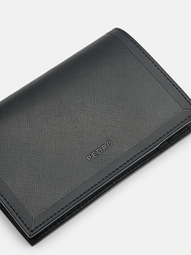 Pedro Leather Bi-Fold with Lanyard Men Card Holders Black | Q9Q-2710