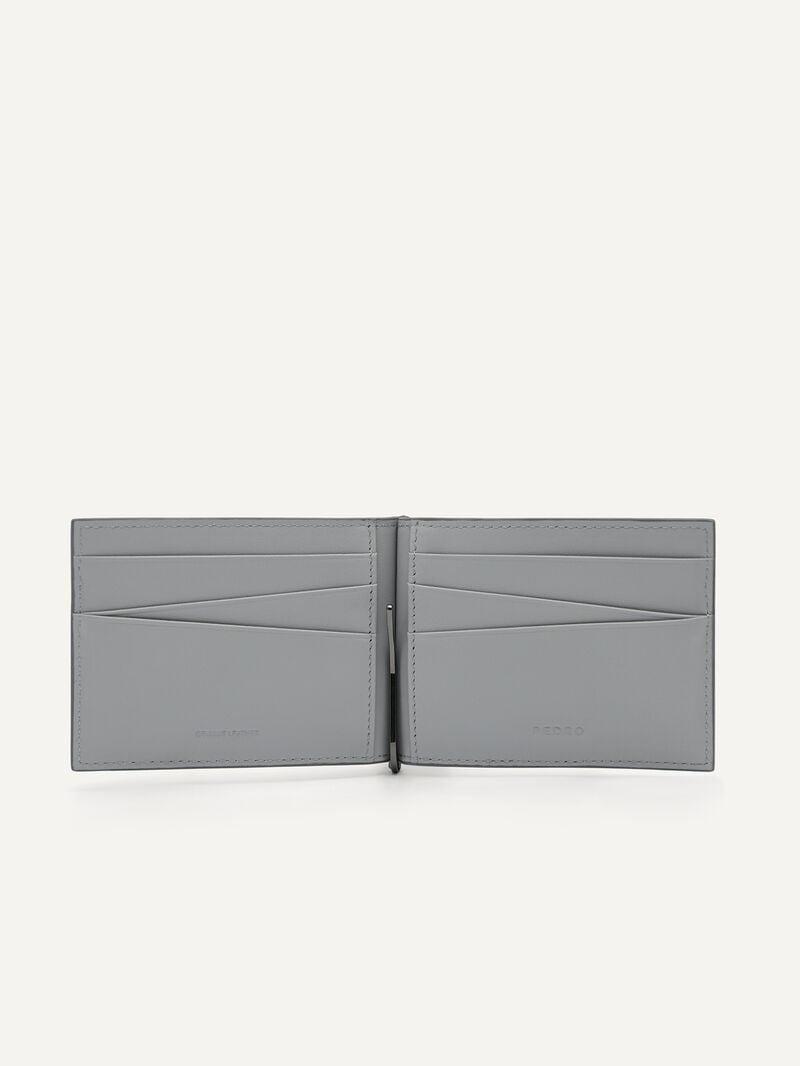 Pedro Leather Bi-Fold with Money Clip Men Card Holders Light Grey | Q9Q-2708