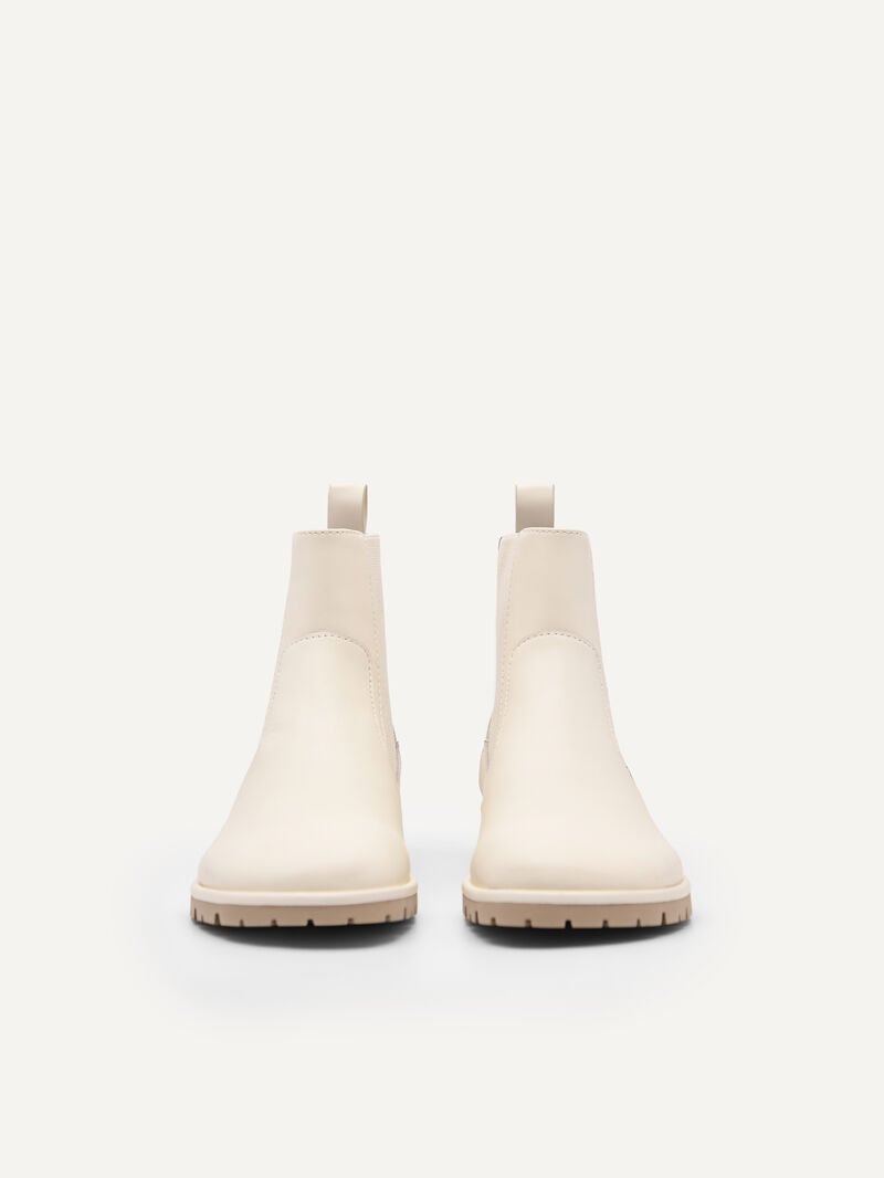 Pedro Leather Boots Women Chelsea Boots Chalk | Q9Q-1353