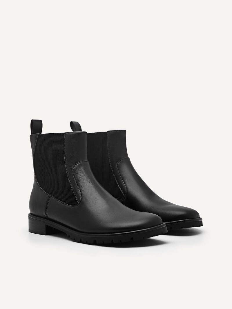 Pedro Leather Boots Women Chelsea Boots Black | Q9Q-1352