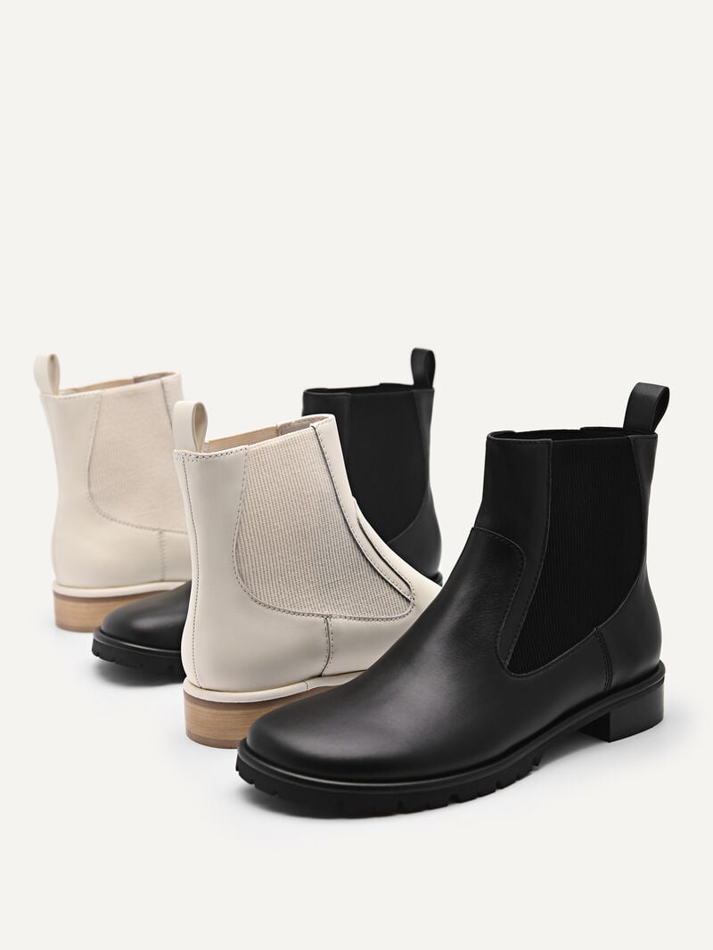 Pedro Leather Boots Women Chelsea Boots Black | Q9Q-1352