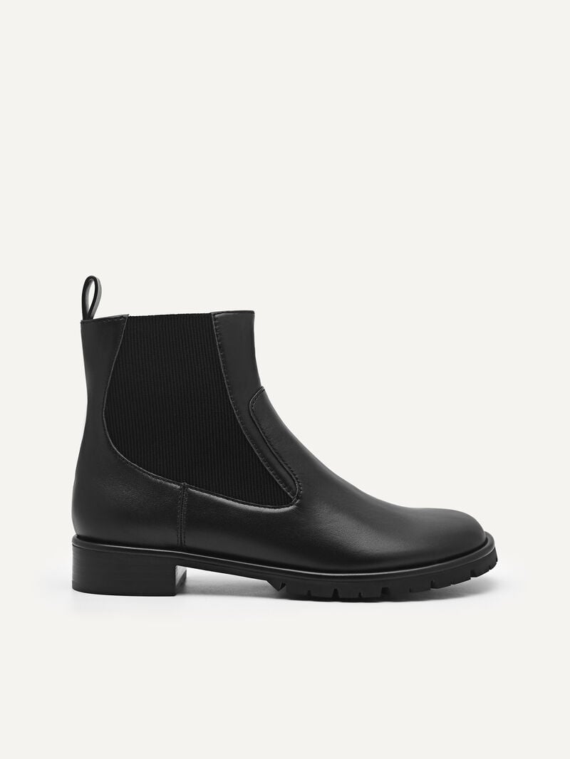 Pedro Leather Boots Women Chelsea Boots Black | Q9Q-1352