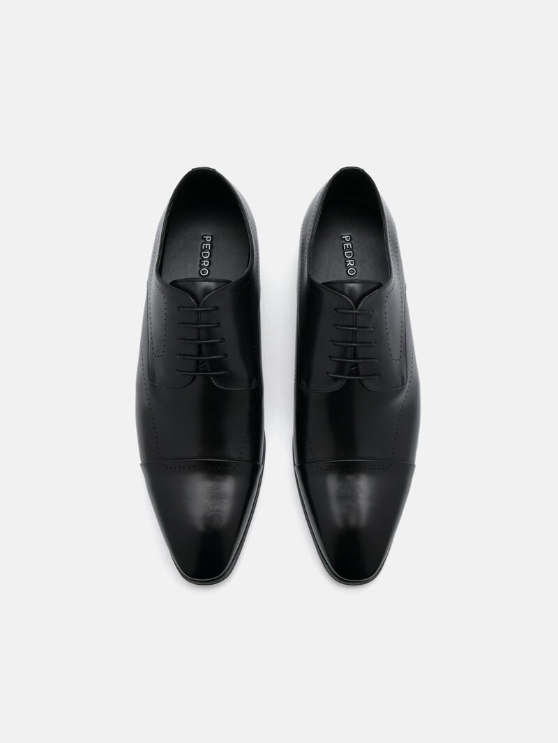 Pedro Leather Brogue Men Derby Shoes Black | Q9Q-1749