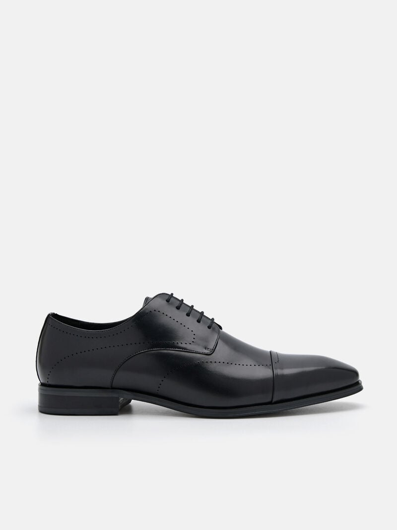Pedro Leather Brogue Men Derby Shoes Black | Q9Q-1749