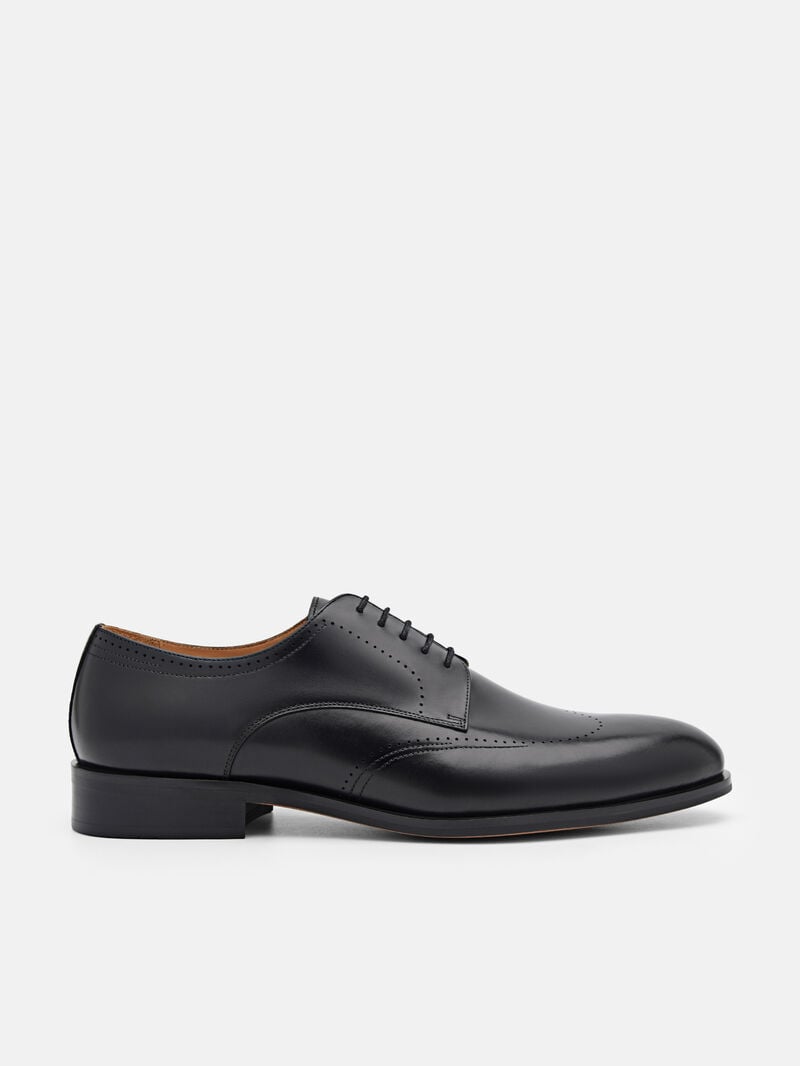 Pedro Leather Brogue Men Derby Shoes Black | Q9Q-1747