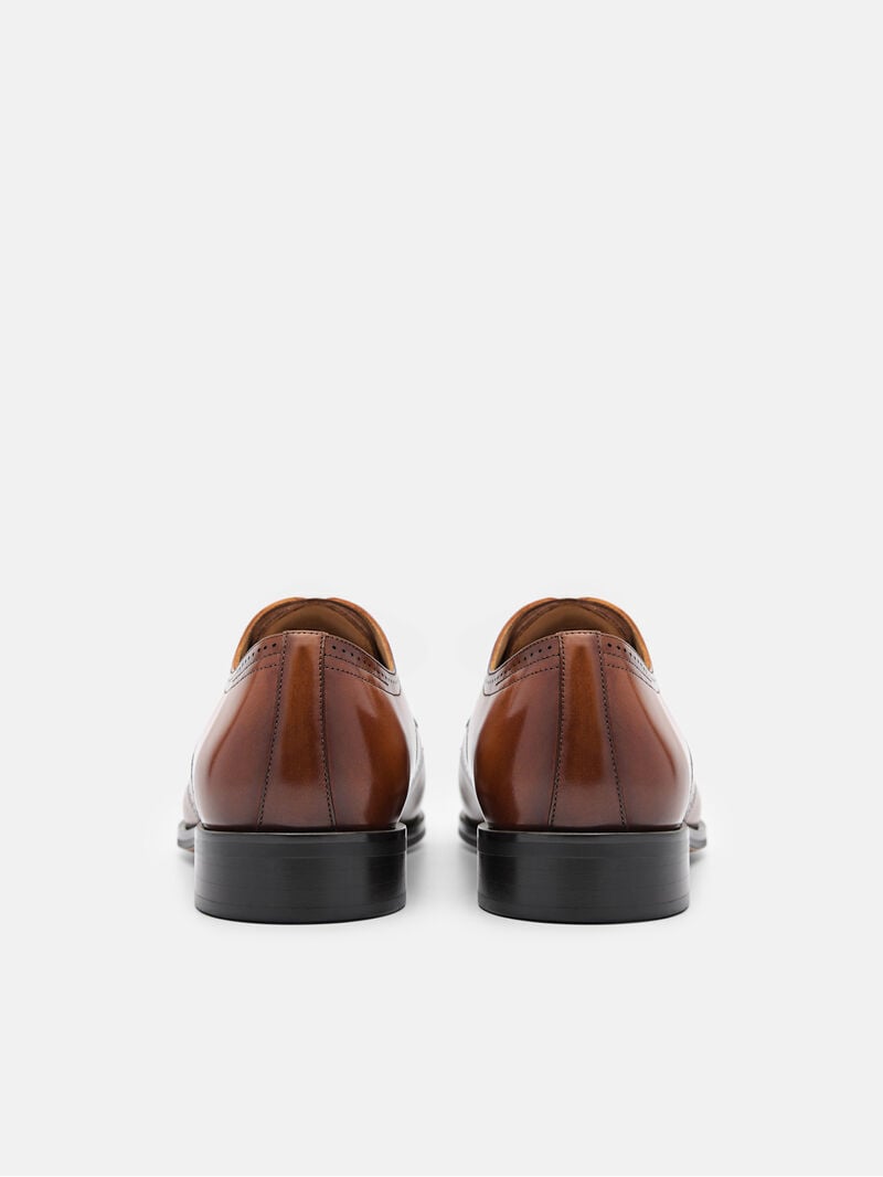 Pedro Leather Brogue Men Derby Shoes Cognac | Q9Q-1748