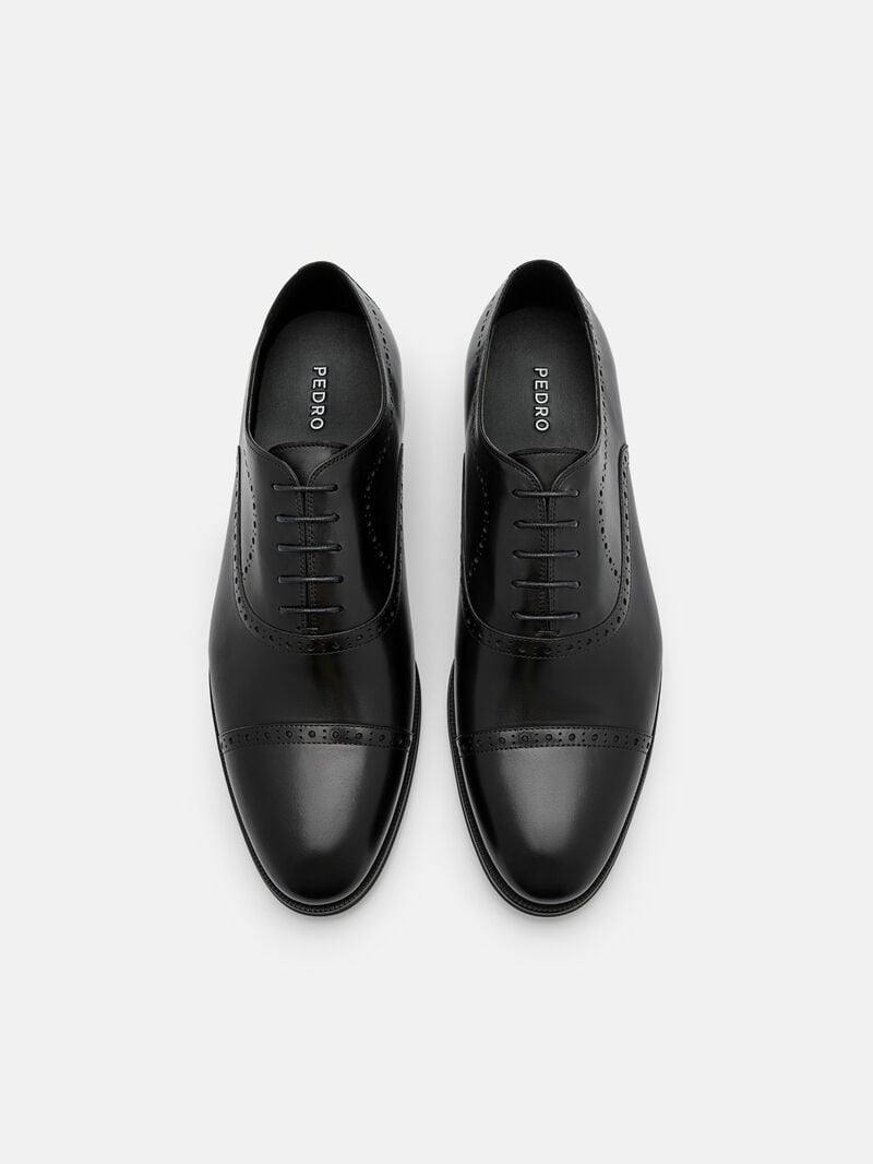 Pedro Leather Brogue Men Oxford Shoes Black | Q9Q-1744