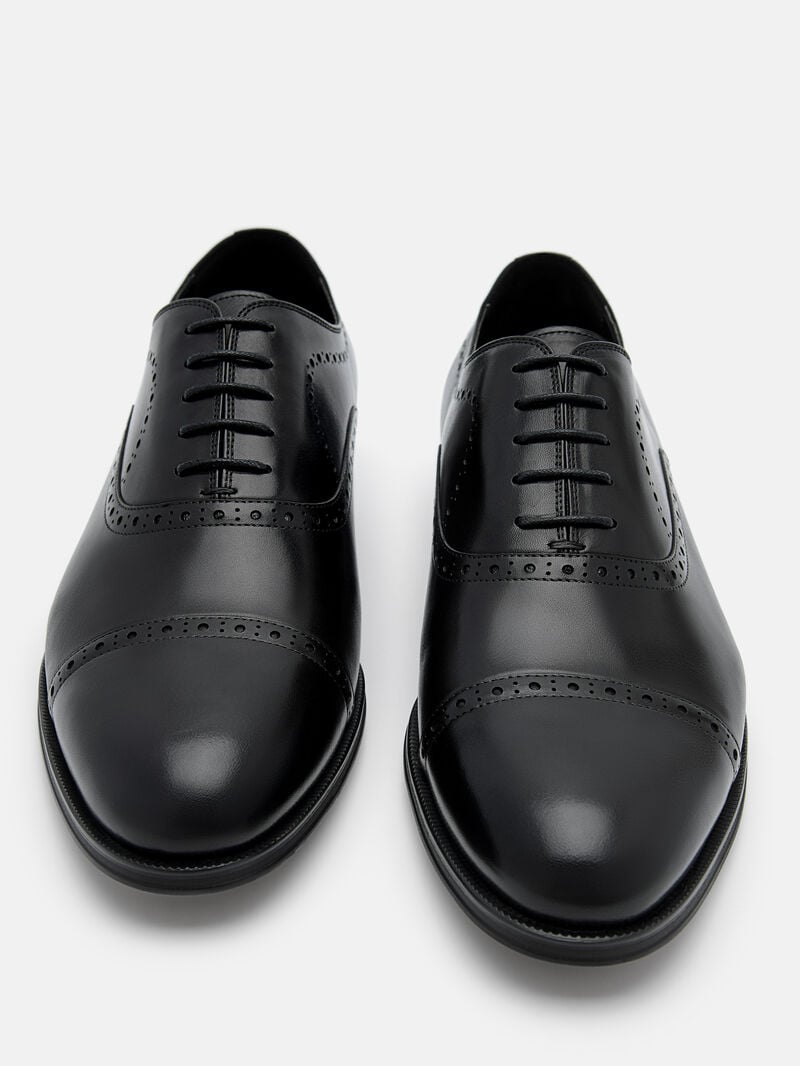 Pedro Leather Brogue Men Oxford Shoes Black | Q9Q-1744