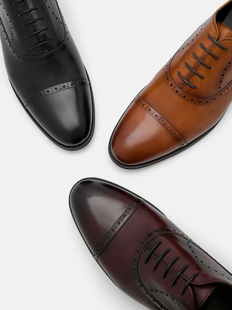 Pedro Leather Brogue Men Oxford Shoes Black | Q9Q-1744
