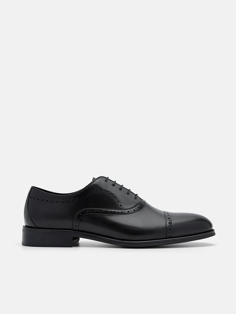 Pedro Leather Brogue Men Oxford Shoes Black | Q9Q-1744