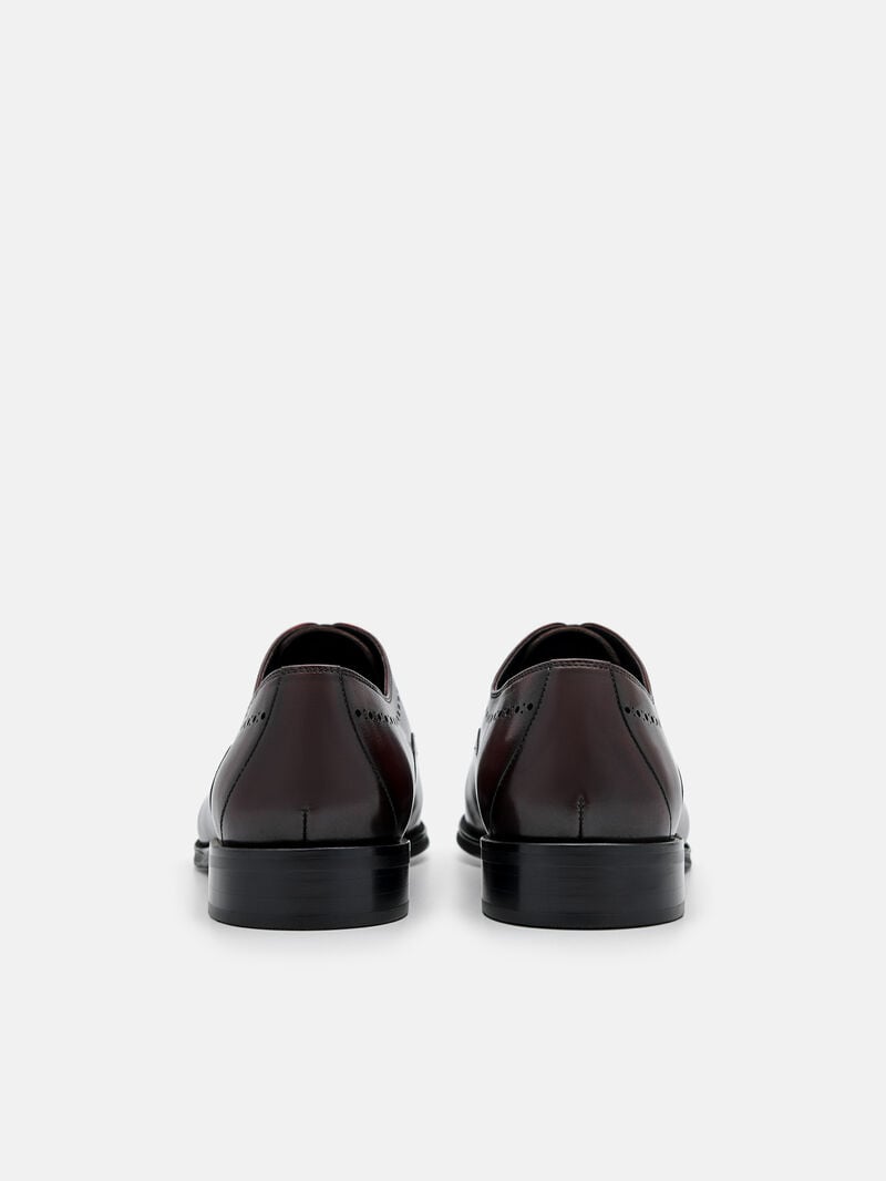 Pedro Leather Brogue Men Oxford Shoes Wine | Q9Q-1746