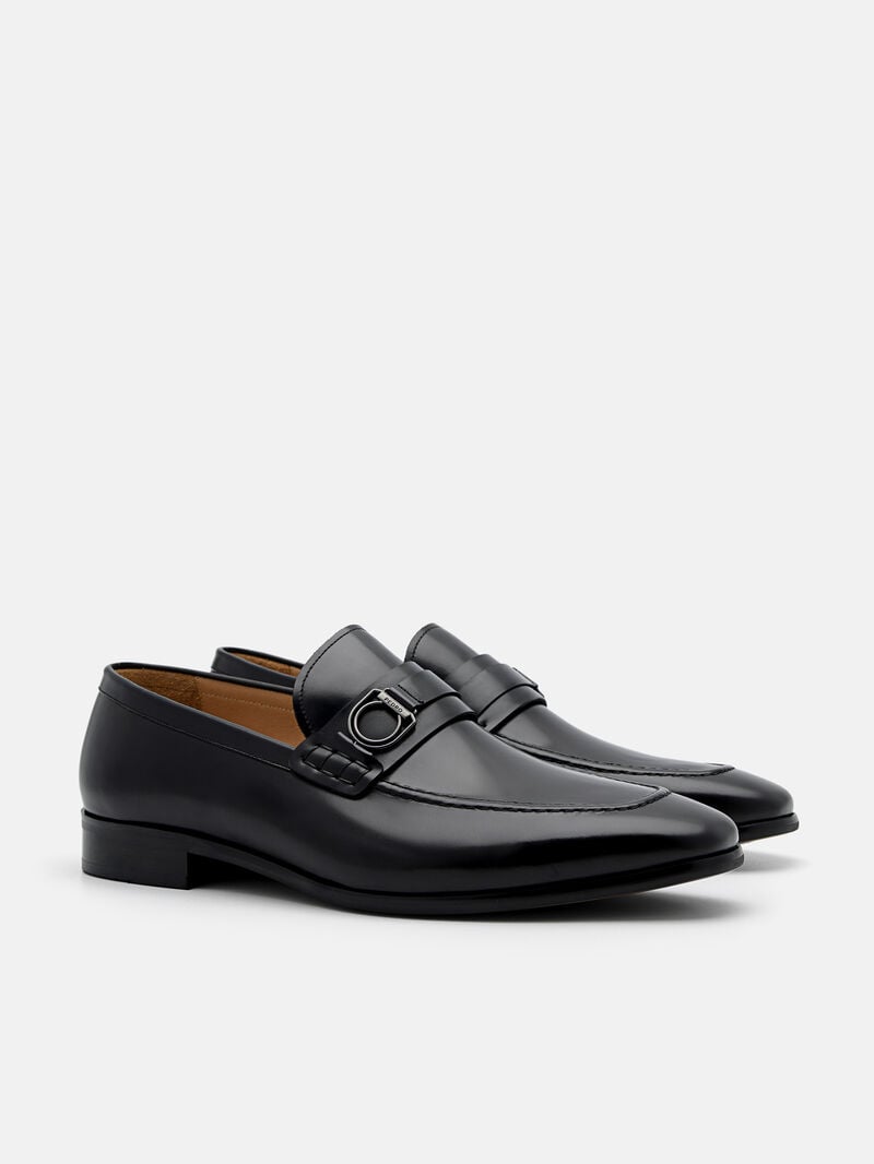 Pedro Leather Buckle Men Loafers Black | Q9Q-1739