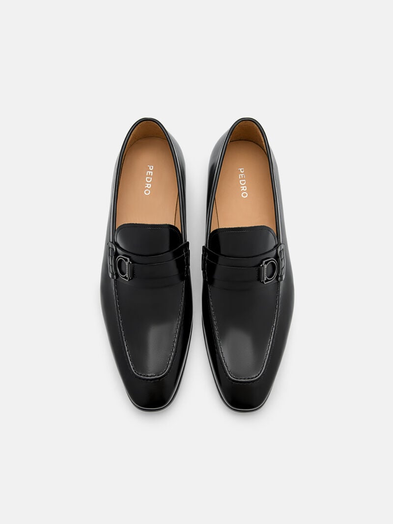 Pedro Leather Buckle Men Loafers Black | Q9Q-1739
