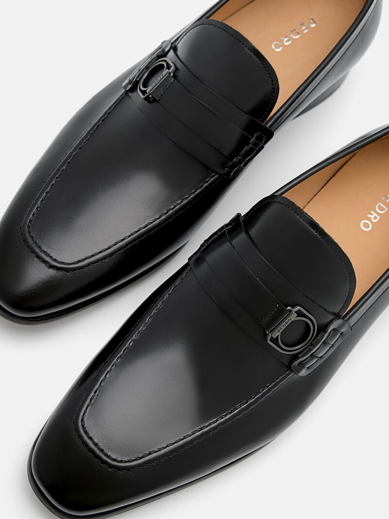 Pedro Leather Buckle Men Loafers Black | Q9Q-1739