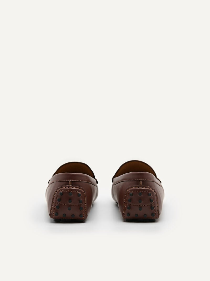 Pedro Leather Buckle Men Moccasins Brown | Q9Q-1736