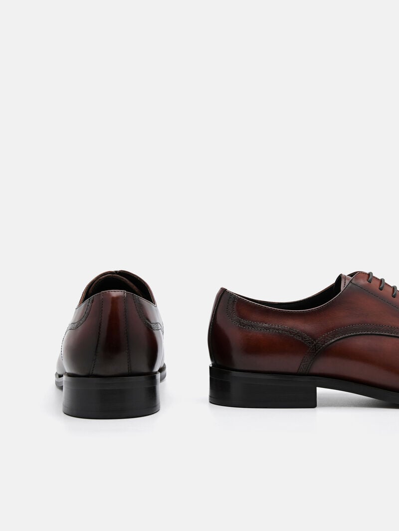 Pedro Leather Cap Toe Shoes Men Derby Shoes Brown | Q9Q-1734