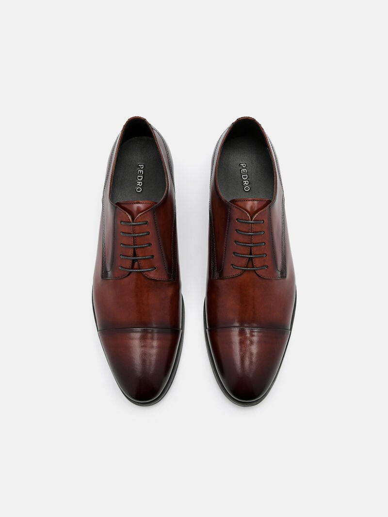 Pedro Leather Cap Toe Shoes Men Derby Shoes Brown | Q9Q-1734