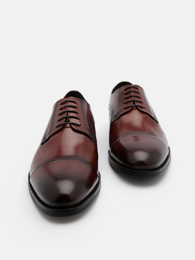 Pedro Leather Cap Toe Shoes Men Derby Shoes Brown | Q9Q-1734