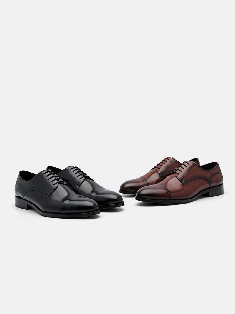 Pedro Leather Cap Toe Shoes Men Derby Shoes Brown | Q9Q-1734