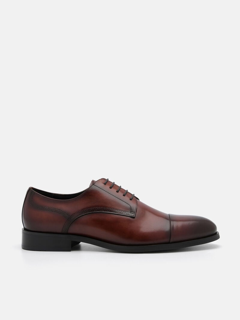 Pedro Leather Cap Toe Shoes Men Derby Shoes Brown | Q9Q-1734