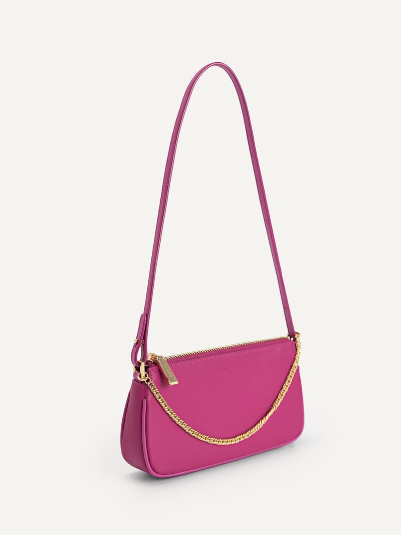 Pedro Leather Chain Detailed Shoulder Bag Women Pouches Fuchsia | Q9Q-969