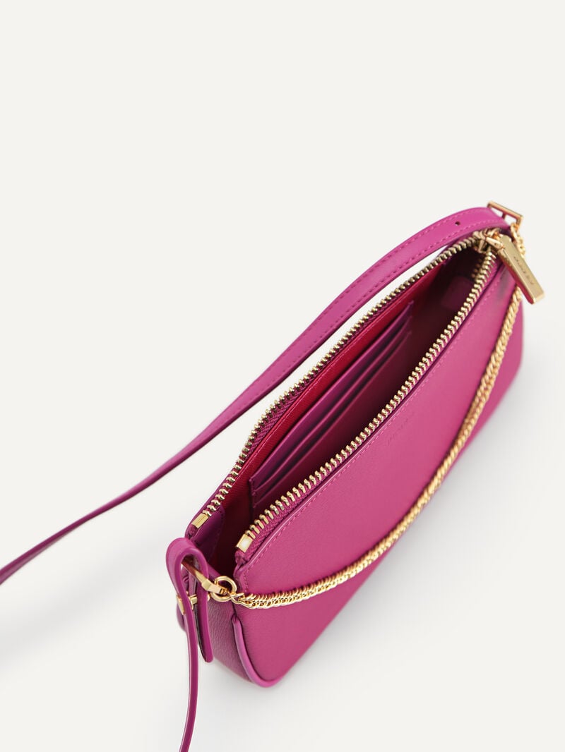Pedro Leather Chain Detailed Shoulder Bag Women Pouches Fuchsia | Q9Q-969