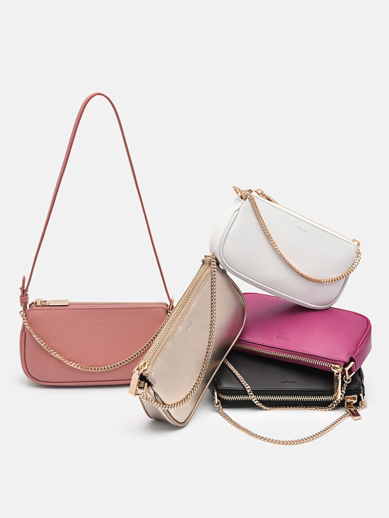 Pedro Leather Chain Detailed Shoulder Bag Women Pouches Fuchsia | Q9Q-969