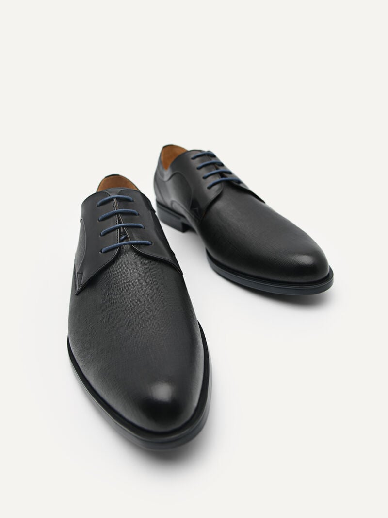 Pedro Leather Derby Men Lace Up Shoes Black | Q9Q-1730