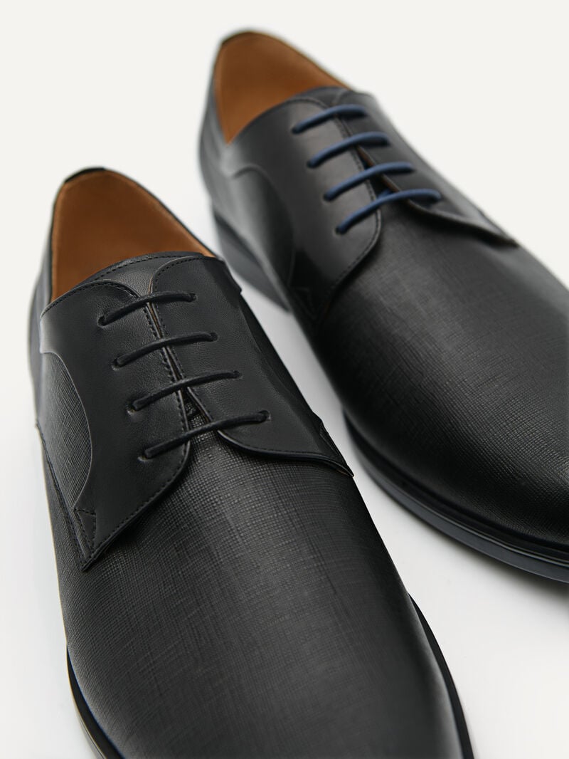 Pedro Leather Derby Men Lace Up Shoes Black | Q9Q-1730