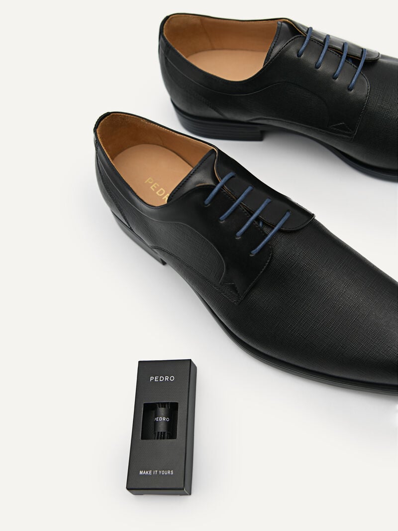 Pedro Leather Derby Men Lace Up Shoes Black | Q9Q-1730