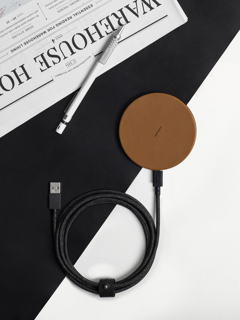 Pedro Leather Drop Wireless Charger Women Tech Accessories Tan | Q9Q-965