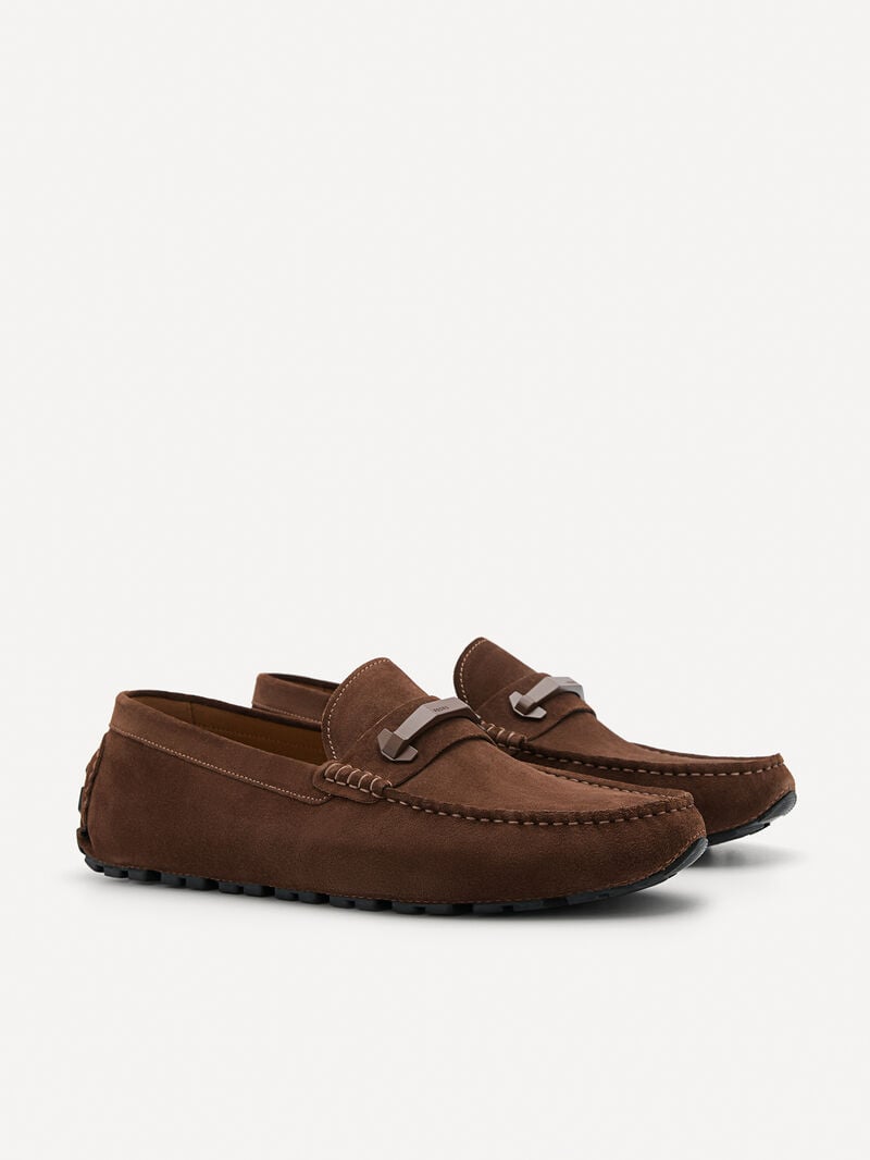 Pedro Leather Hardware Men Moccasins Brown | Q9Q-1726