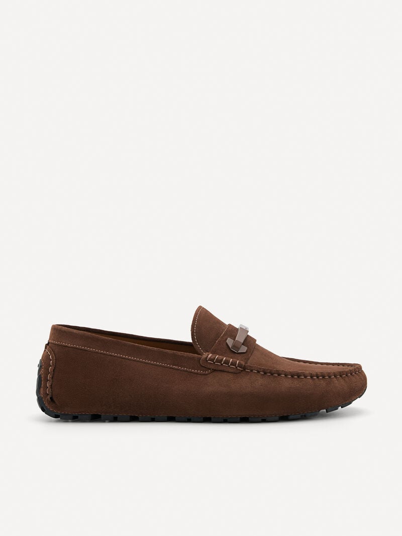 Pedro Leather Hardware Men Moccasins Brown | Q9Q-1726