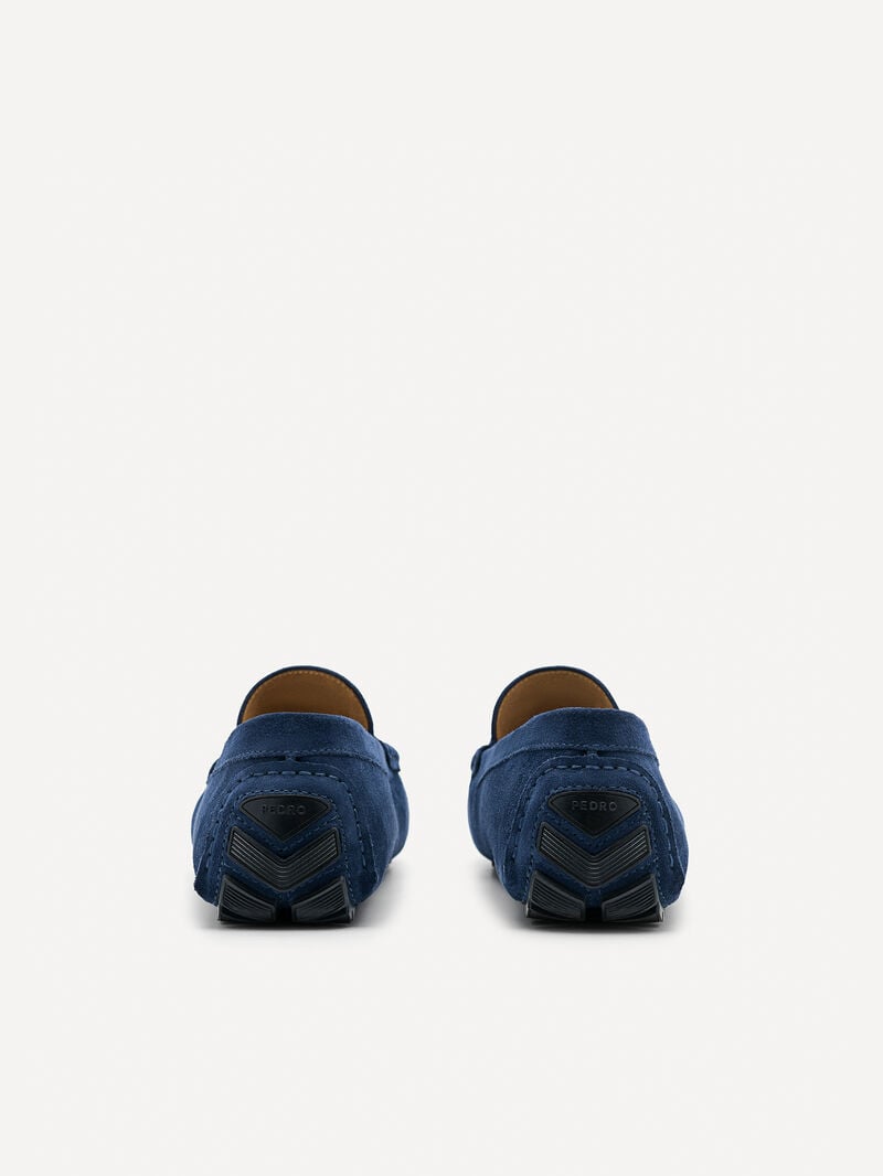Pedro Leather Hardware Men Moccasins Navy | Q9Q-1727