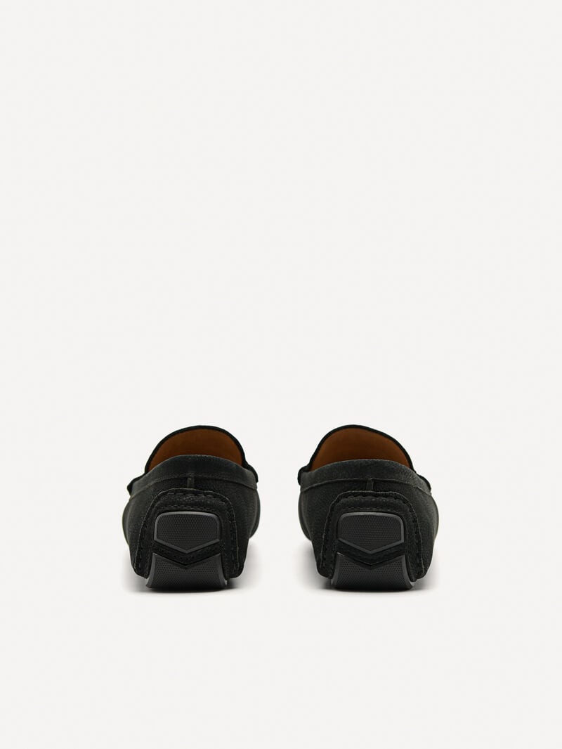 Pedro Leather Horsebit Men Moccasins Black | Q9Q-2500