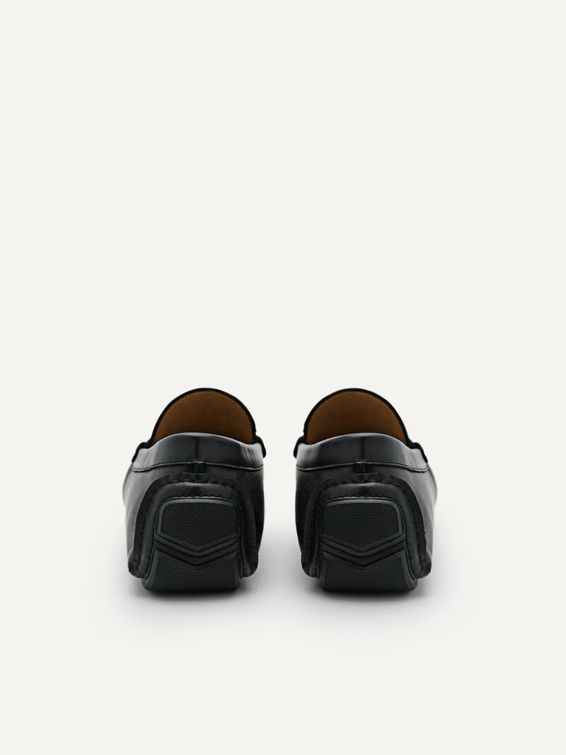 Pedro Leather Horsebit Men Moccasins Black | Q9Q-2497
